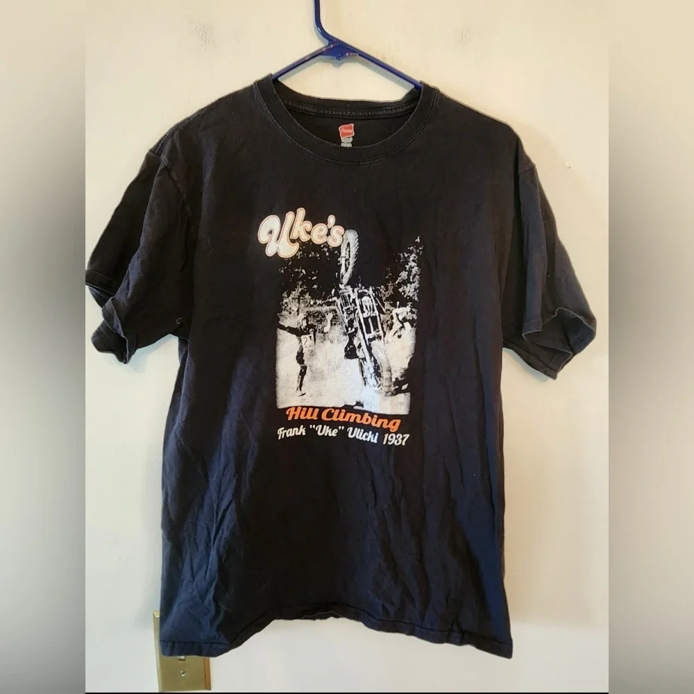 Ukes Hill climbing t-shirt black Hanes tag size mens medium - Picture 1 of 4
